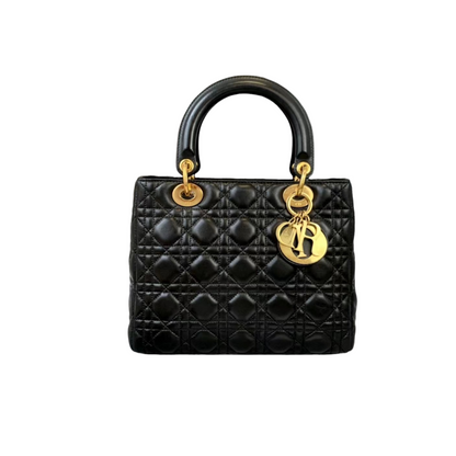 Lady Dior Lambskin Medium Black GHW