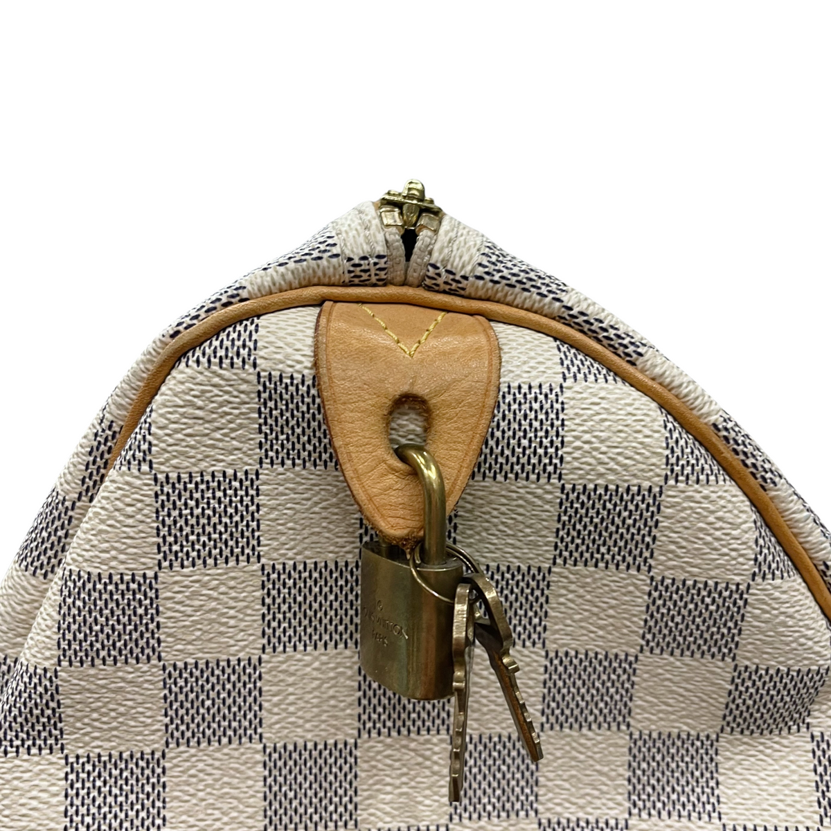 Louis-Vuitton Damier Azur Speedy 35 White GHW