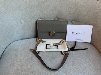 Gucci Dollar Grey Interlocking Chain Wallet