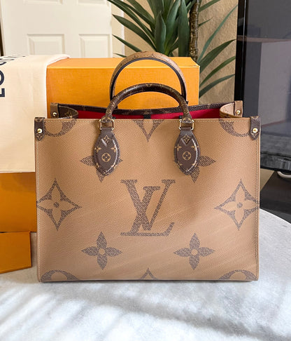 LOUIS VUITTON OnTheGo MM Monogram Reserve Canvas Tote Bag