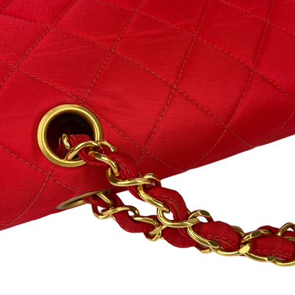 Vintage Medium CC Nylon Flap Bag in Red GHW