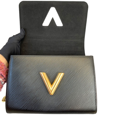 Louis-Vuitton Twist Lock Epi Leather MM Black GHW