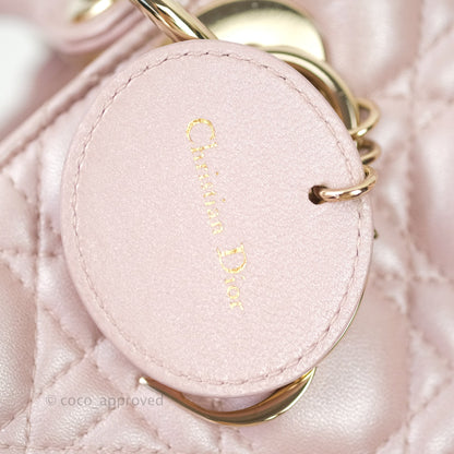 Christian Dior Medium Lady Dior Pink Lambskin Gold Hardware