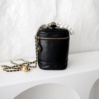 Chanel vintage coco sheepskin wash bag
