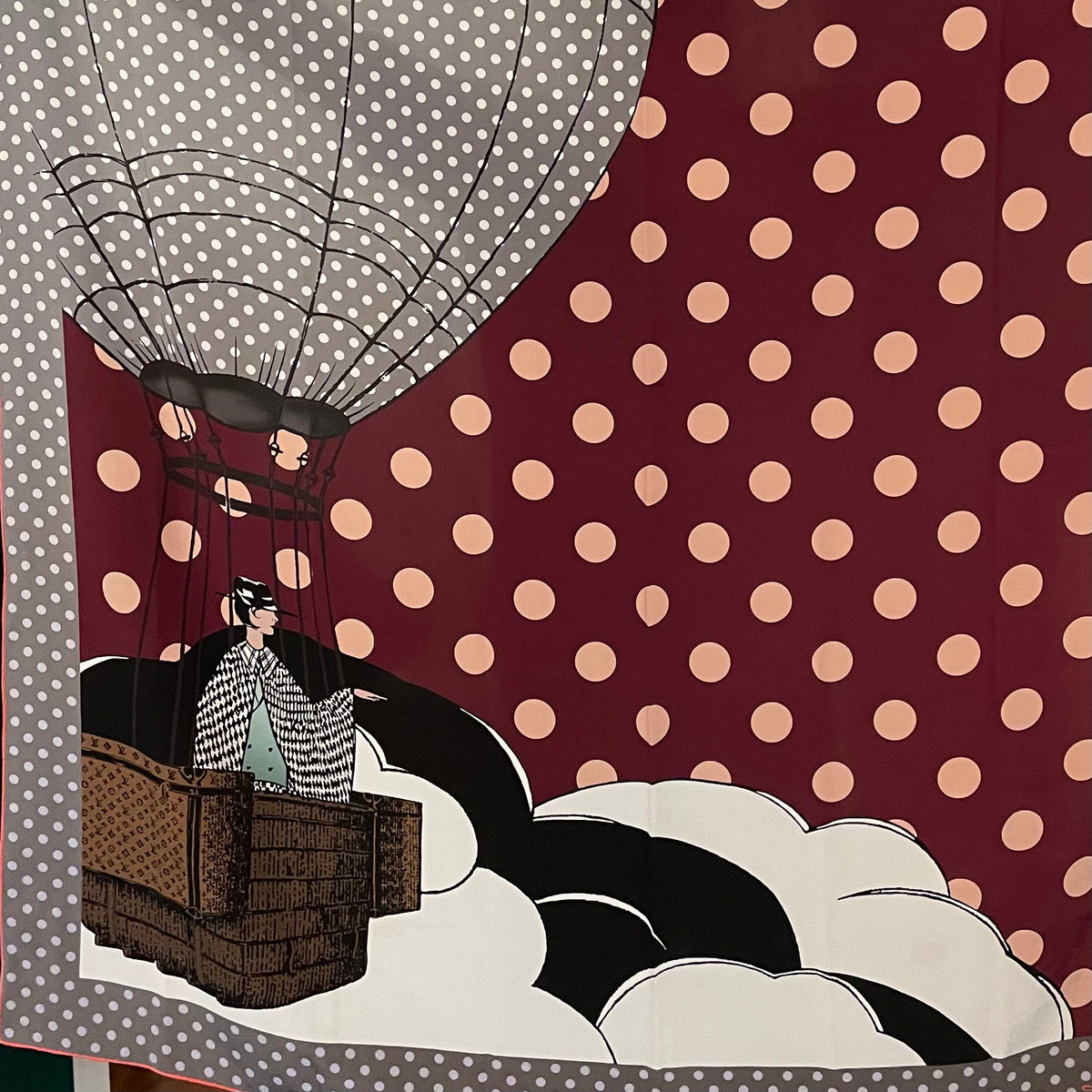 Louis-vuitton Balloon Dot Silk Scarf Cerise