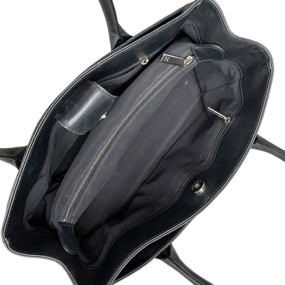 Executive Cerf Tote Grained Black SHW