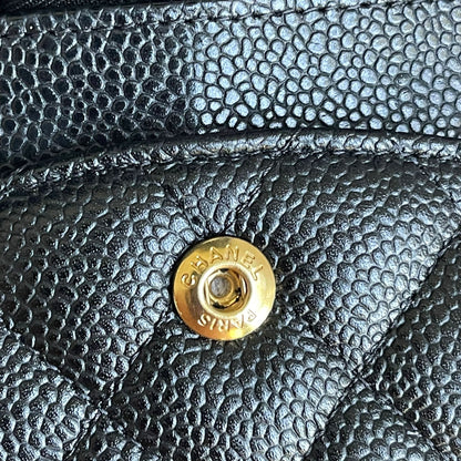 Medium Classic Flap Caviar Black GHW