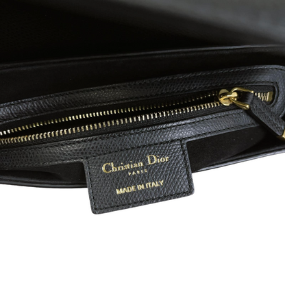 Medium Saddle Calfskin Black GHW