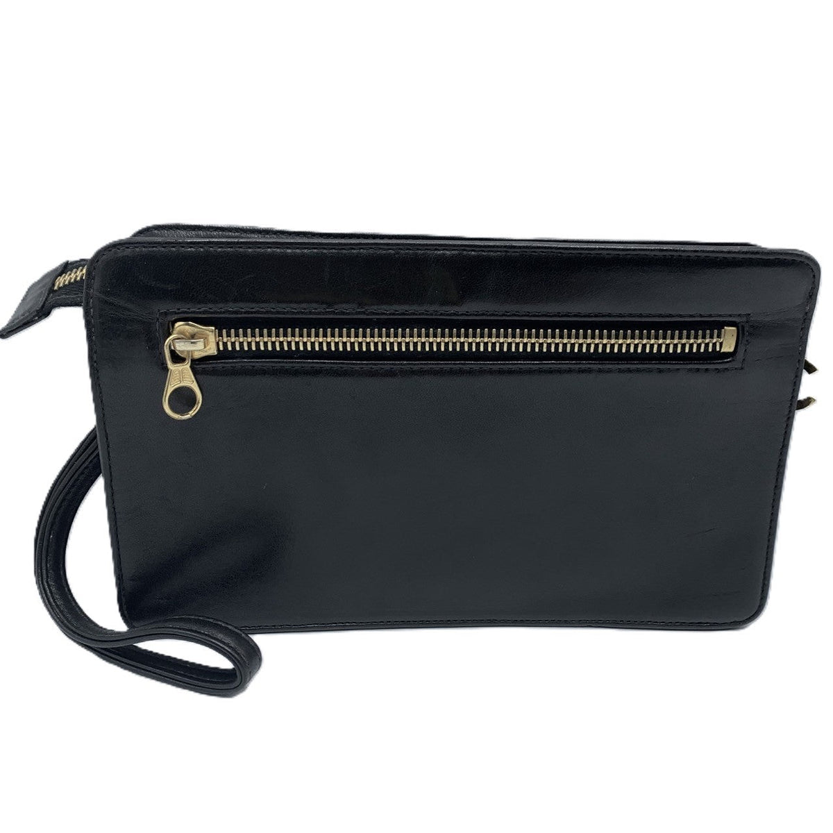 Chanel Leather Clutch Bag Black Vintage