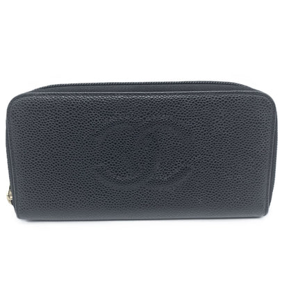 Chanel Caviar Skin Zip Wallet Black