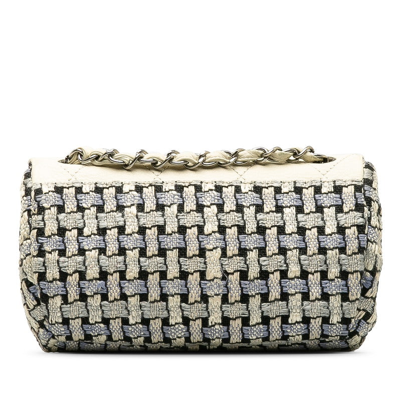 Chanel Wild Stitch Tweed Wool Leather Shoulder Bag
