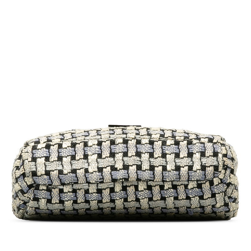 Chanel Wild Stitch Tweed Wool Leather Shoulder Bag