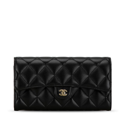 Chanel Classic Long Flap Wallet Lambskin Wallet