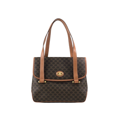 CELINE Macadam Handbag Brown Vintage 5fmrk2
