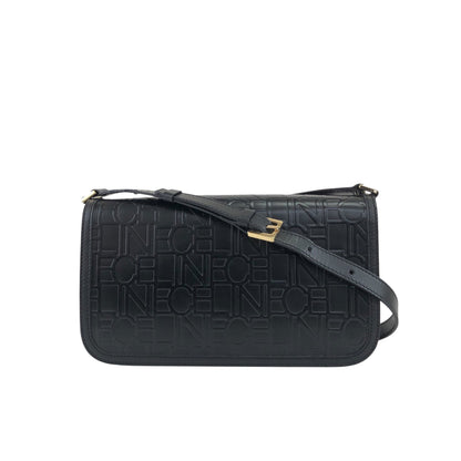CELINE Logo Shoulder bag Black Vintage z7yz82