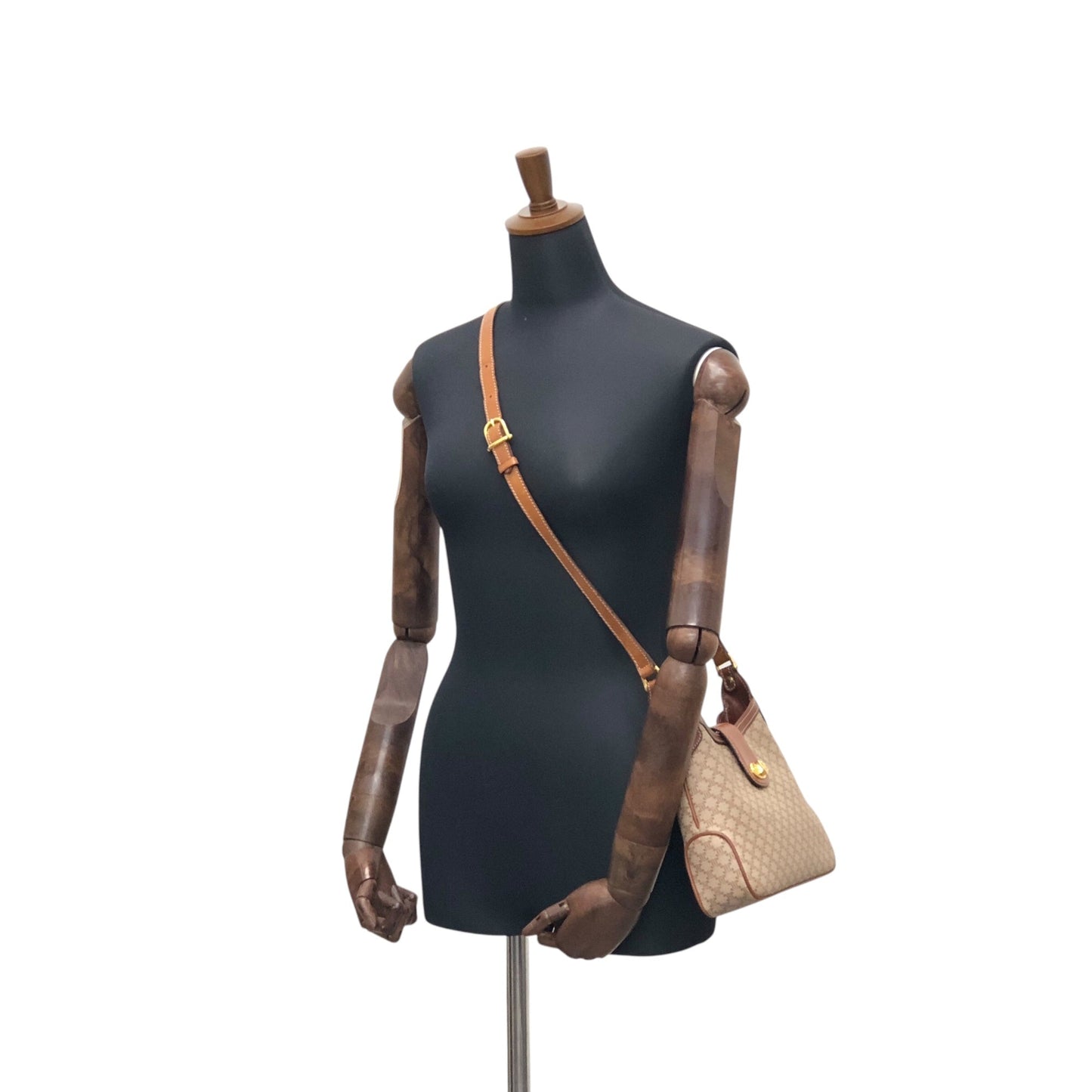 CELINE  Turn Lock Shoulder bag Beige Vintage 457idi