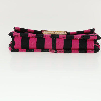 Prada Clutch Bag Canvas Black Pink  jk3025