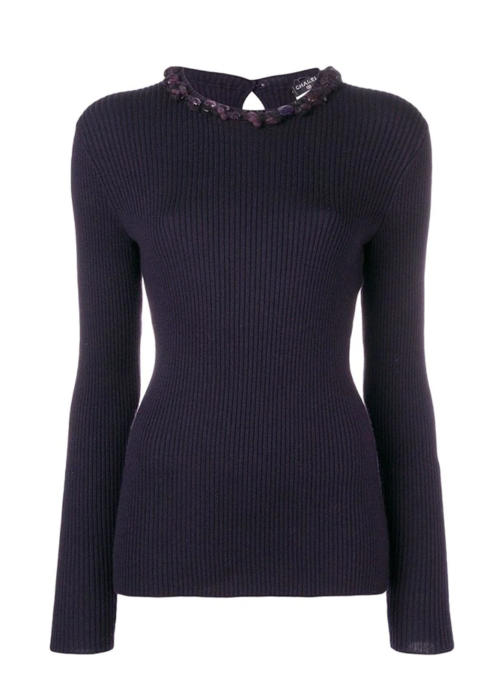 Plum Embellished Jumper