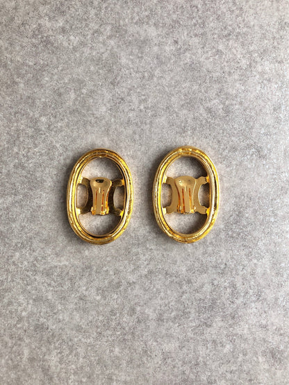 CELINE  Earrings Gold Vintage f7ggsk