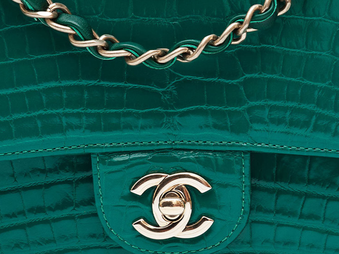 Emerald Medium Double Flap Bag