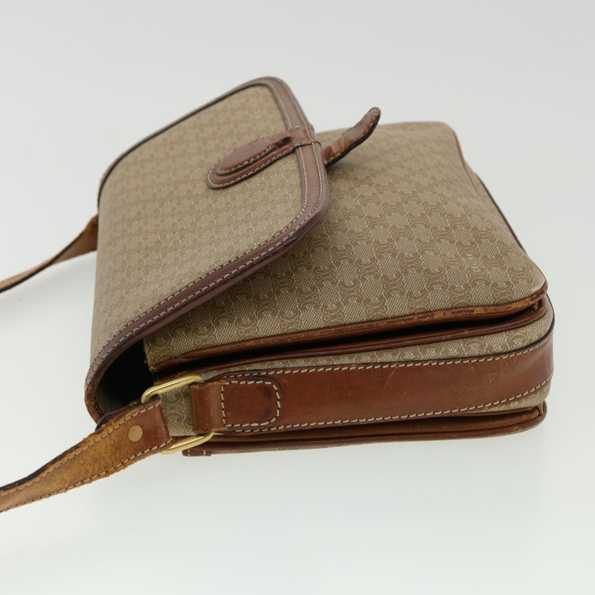 Celine Macadam Canvas Shoulder Bag Beige  ki2254