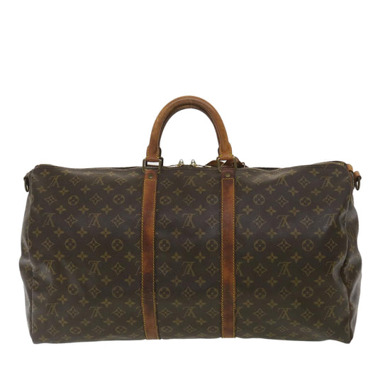 LOUIS VUITTON Monogram Keepall Bandouliere 55 Boston Bag M41414 LV Auth ki2612