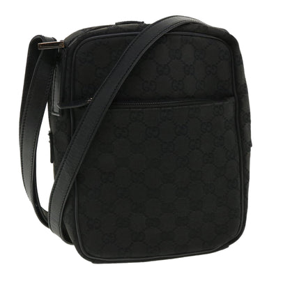 GUCCI GG Canvas Shoulder Bag Canvas Black 03136  ki2642