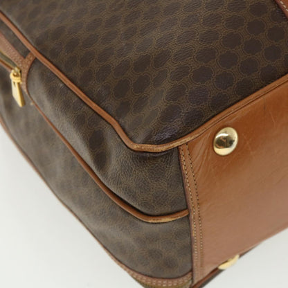 Celine Macadam Canvas Boston Bag PVC Leather 2way Brown  ki2707