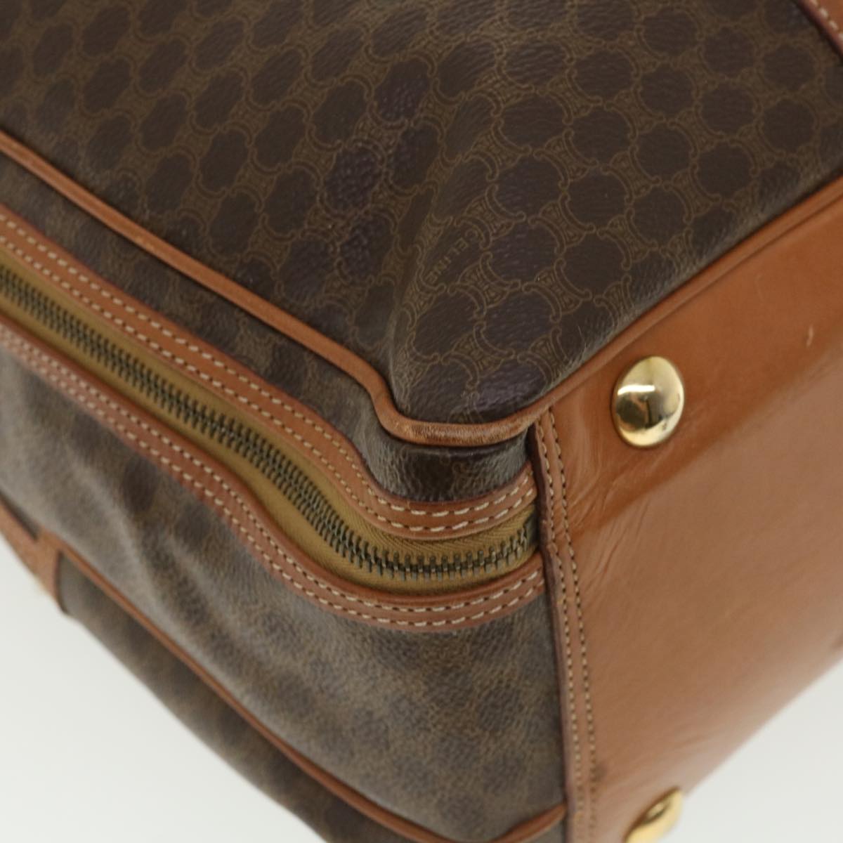 Celine Macadam Canvas Boston Bag PVC Leather 2way Brown  ki2707