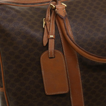 Celine Macadam Canvas Boston Bag PVC Leather 2way Brown  ki2707