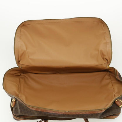 Celine Macadam Canvas Boston Bag PVC Leather 2way Brown  ki2707