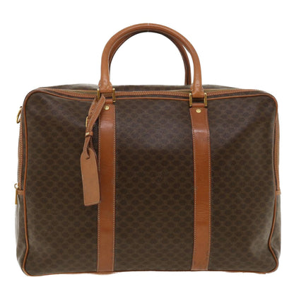 Celine Macadam Canvas Boston Bag PVC Leather 2way Brown  ki2707