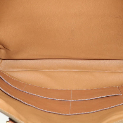 Celine Macadam Canvas Boston Bag PVC Leather 2way Brown  ki2707