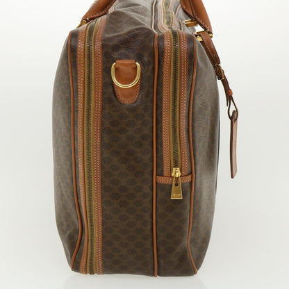 Celine Macadam Canvas Boston Bag PVC Leather 2way Brown  ki2707