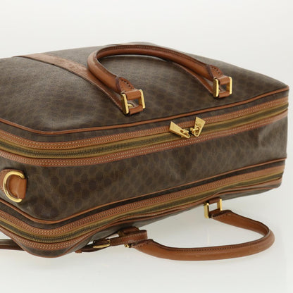 Celine Macadam Canvas Boston Bag PVC Leather 2way Brown  ki2707