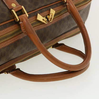 Celine Macadam Canvas Boston Bag PVC Leather 2way Brown  ki2707