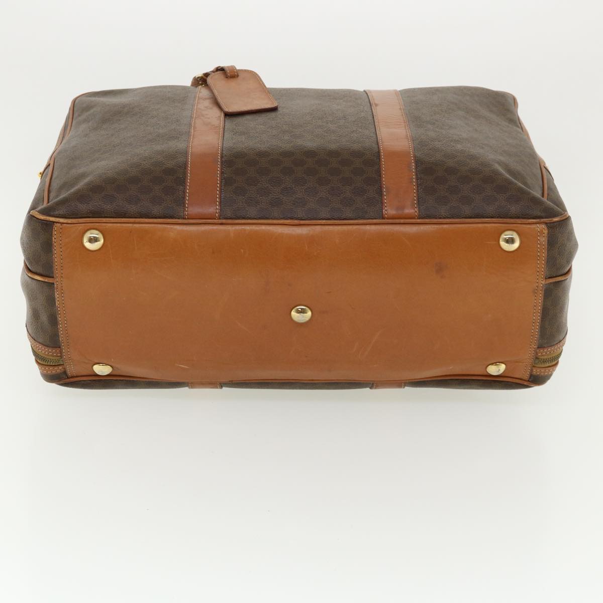Celine Macadam Canvas Boston Bag PVC Leather 2way Brown  ki2707