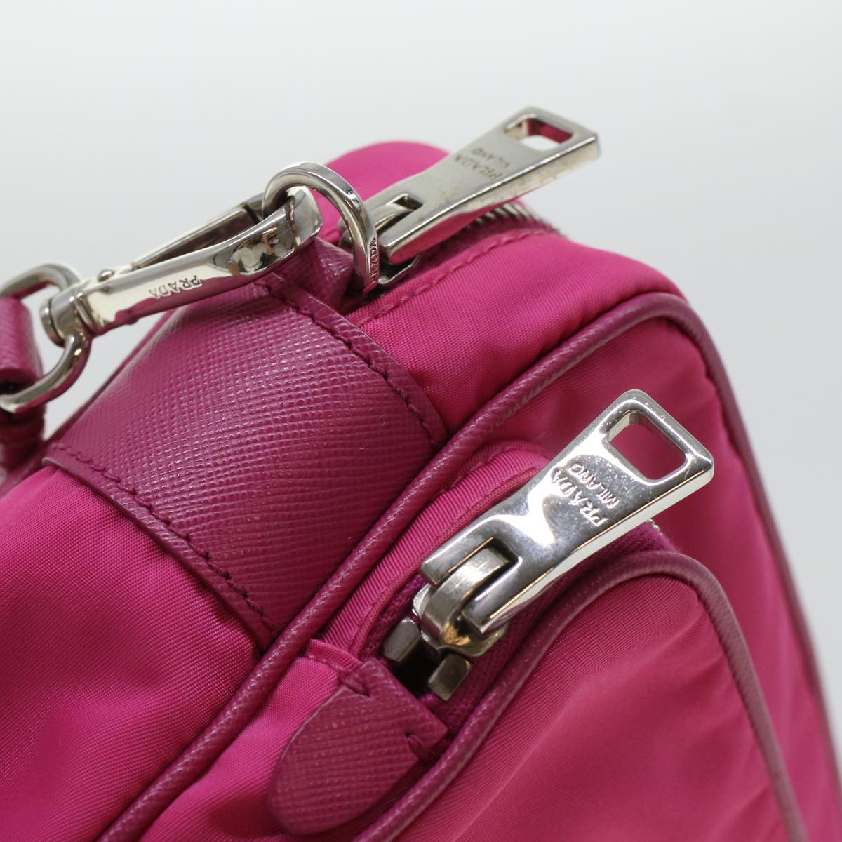 PRADA Shoulder Bag Nylon Pink Auth ki3009