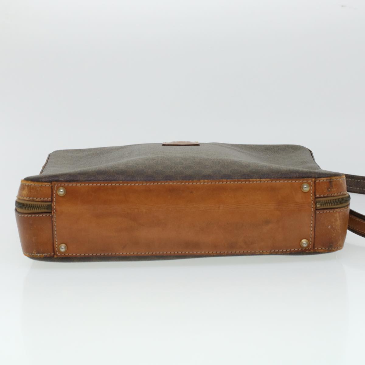 Celine Macadam Canvas Briefcase PVC Leather 2way Brown  ki3039