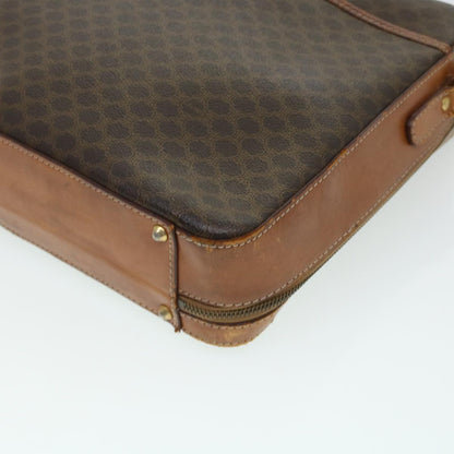 Celine Macadam Canvas Briefcase PVC Leather 2way Brown  ki3039