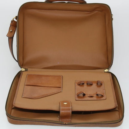 Celine Macadam Canvas Briefcase PVC Leather 2way Brown  ki3039