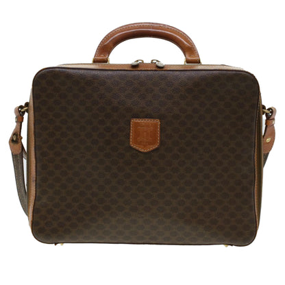 Celine Macadam Canvas Briefcase PVC Leather 2way Brown  ki3039