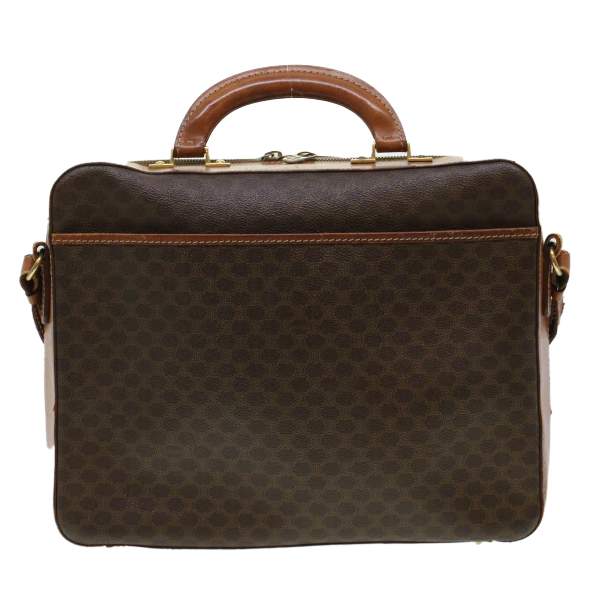 Celine Macadam Canvas Briefcase PVC Leather 2way Brown  ki3039