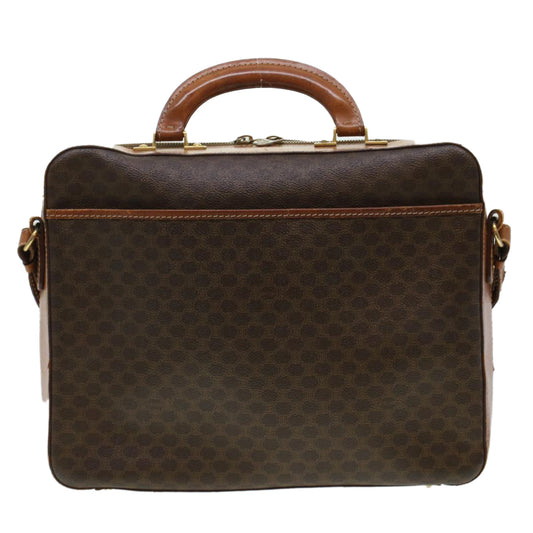 Celine Macadam Canvas Briefcase PVC Leather 2way Brown  ki3039