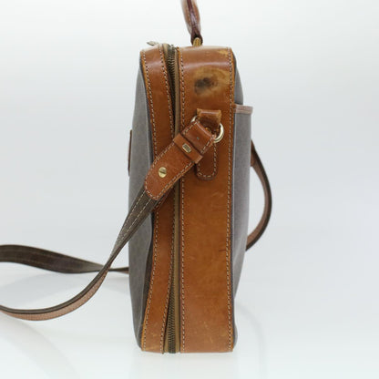 Celine Macadam Canvas Briefcase PVC Leather 2way Brown  ki3039