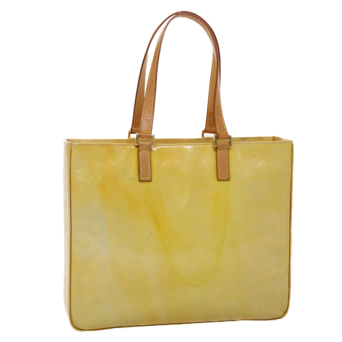 Louis Vuitton Monogram Vernis Columbus Tote Bag Gris M91028 LV Auth ki3067