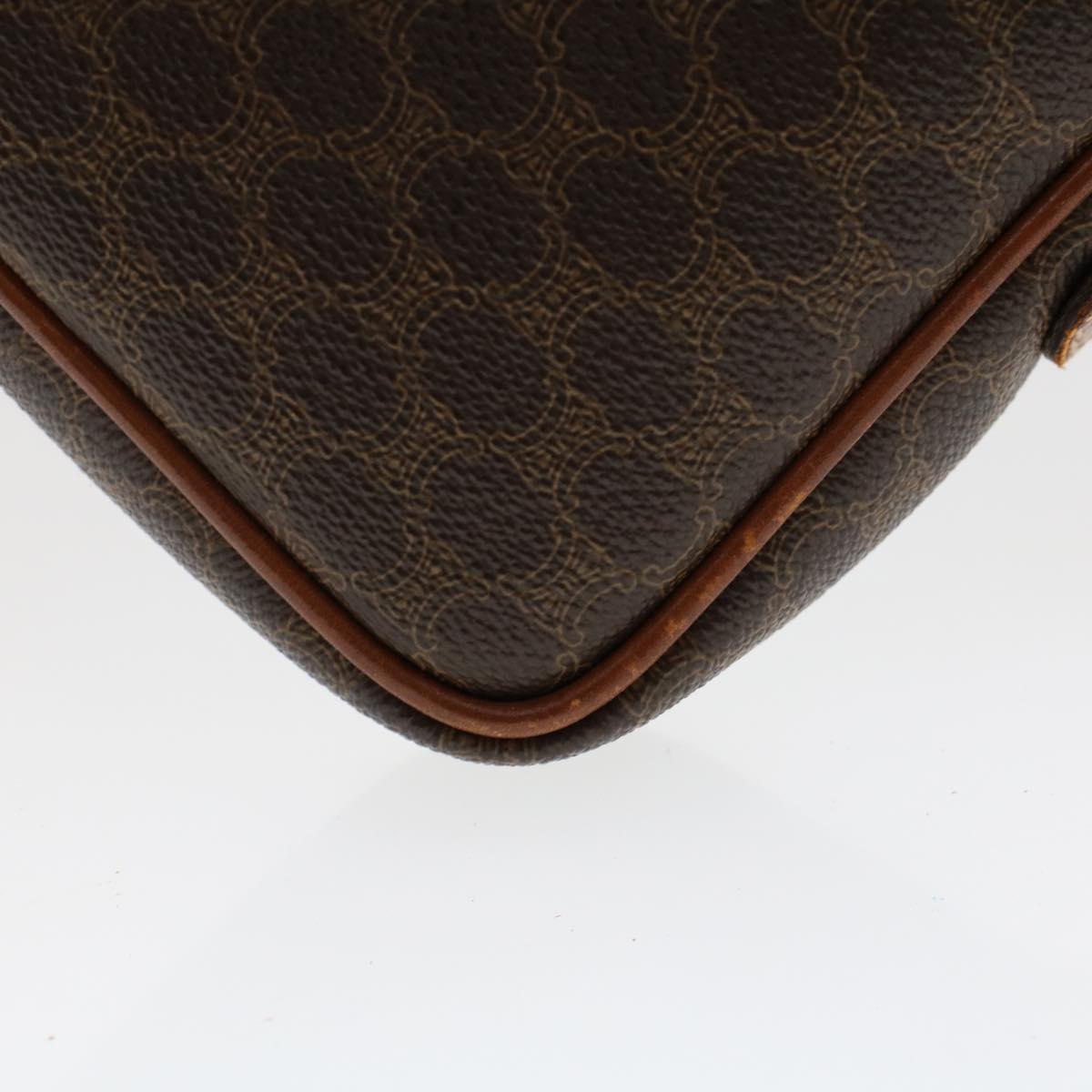 Celine Macadam Canvas Clutch Bag PVC Leather Brown  ki3150