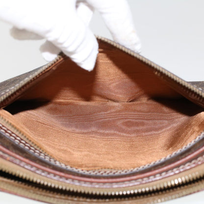 Celine Macadam Canvas Clutch Bag PVC Leather Brown  ki3150
