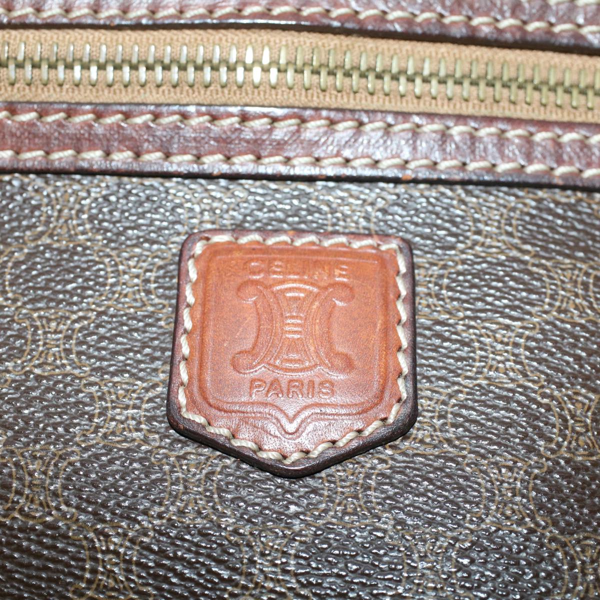 Celine Macadam Canvas Clutch Bag PVC Leather Brown  ki3150