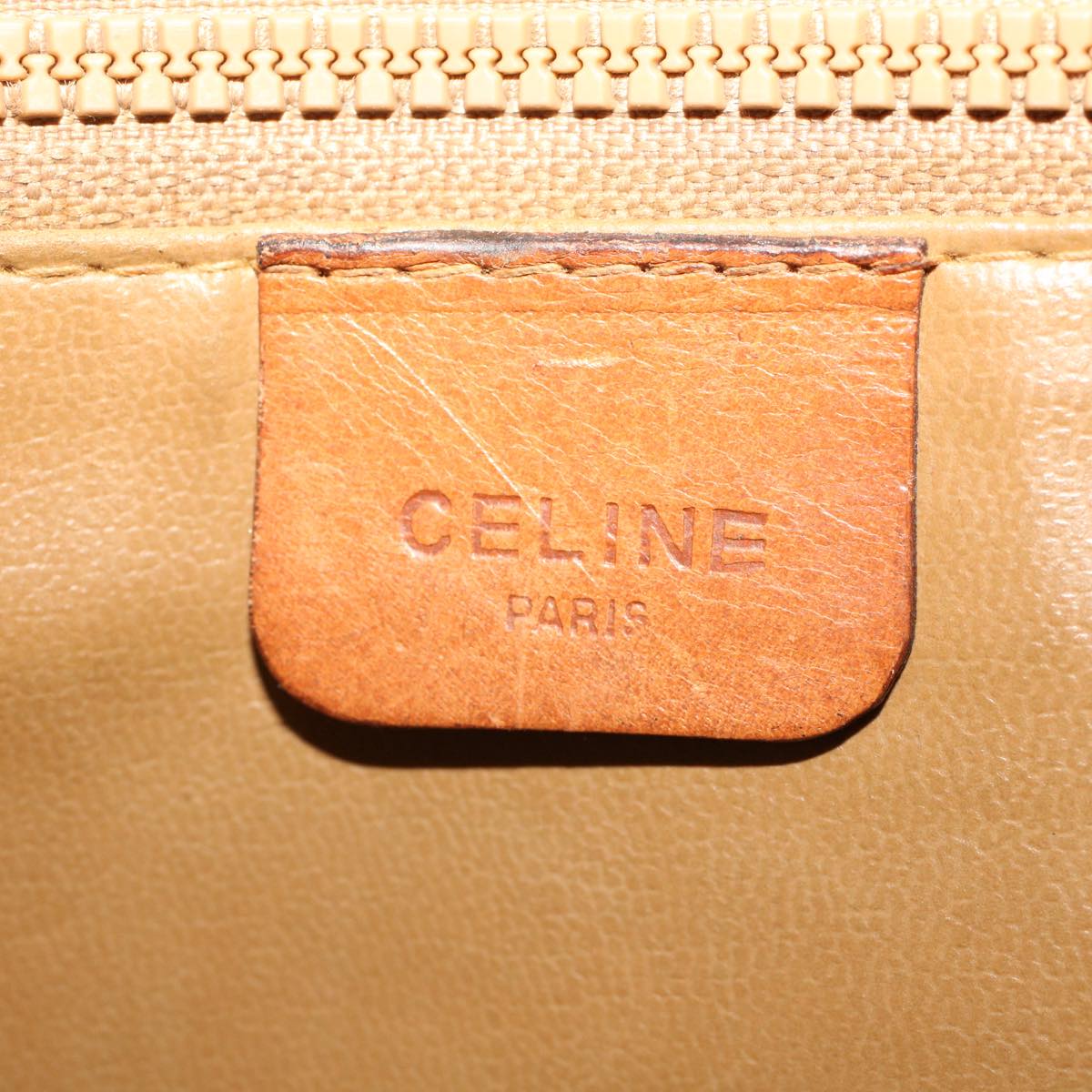 Celine Macadam Canvas Clutch Bag PVC Leather Brown  ki3150